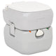 Vidaxl campingtoilet draagbaar 22+12 l hdpe grijs en wit