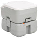 Vidaxl campingtoilet draagbaar 15+10 l hdpe grijs en wit