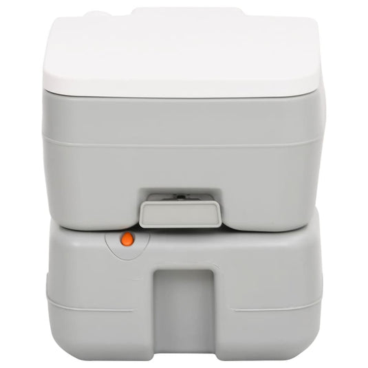 Vidaxl campingtoilet draagbaar 15+10 l hdpe grijs en wit