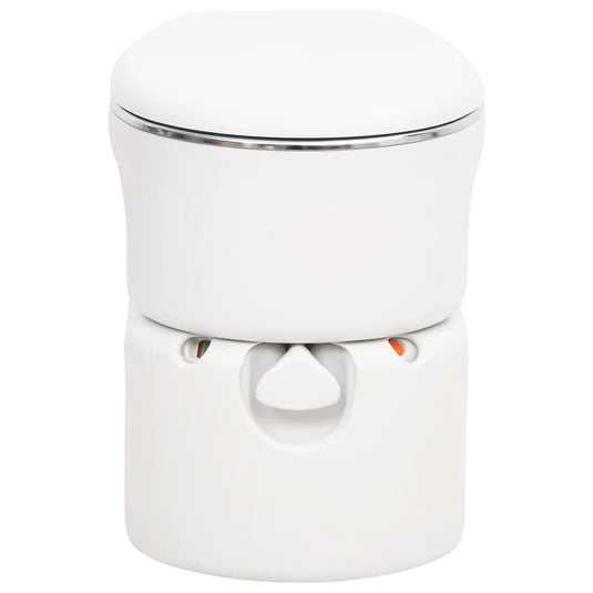 Vidaxl campingtoilet geïntegreerd 24+17 l hdpe en staal wit