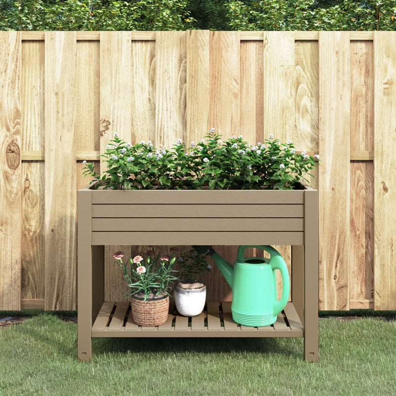 Load image into Gallery viewer, Vidaxl plantenbak verhoogd 110x45x79 cm polypropeen lichtbruin
