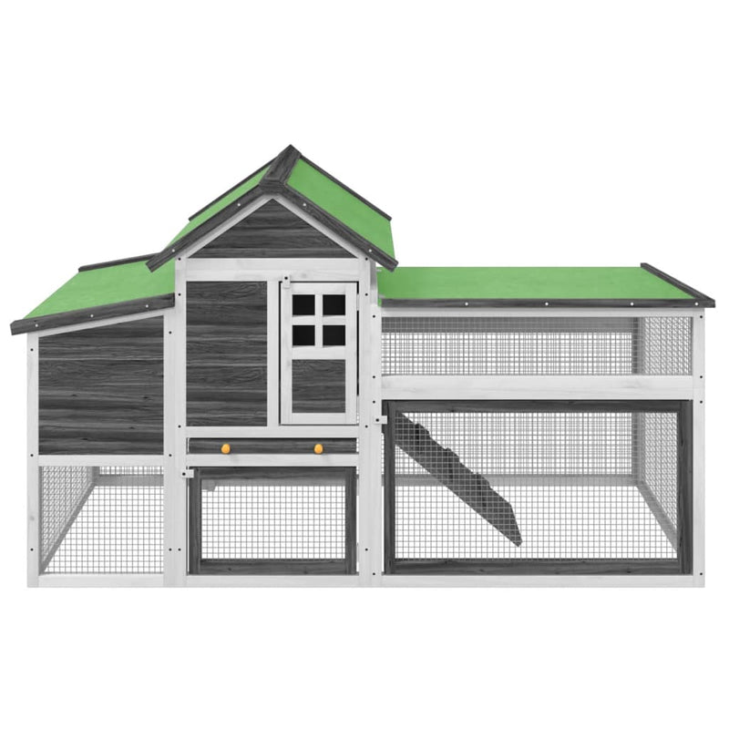 Load image into Gallery viewer, VidaXL Kippenhok 186,5x58,5x113 cm massief grenenhout grijs
