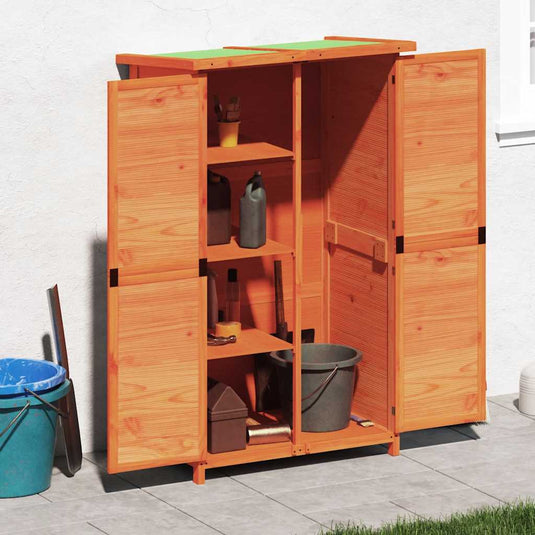 Vidaxl tuinschuur 83x57x140 cm massief grenenhout bruin