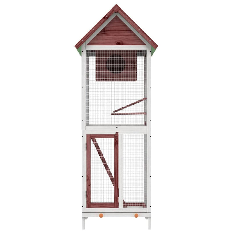 Load image into Gallery viewer, Vidaxl volière 60x58,5x160 cm massief grenenhout mokkakleurig

