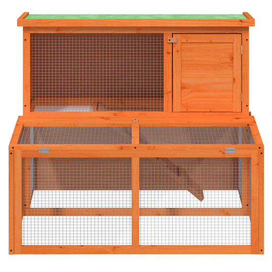 Vidaxl konijnenhok 102x90x84,5 cm massief grenenhout bruin