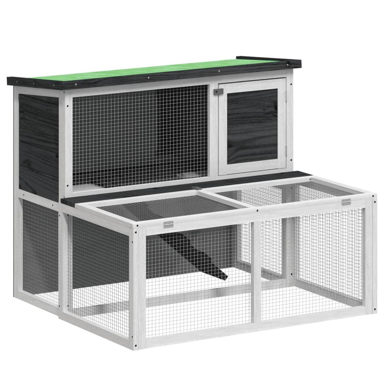 Load image into Gallery viewer, Vidaxl konijnenhok 102x90x84,5 cm massief grenenhout grijs
