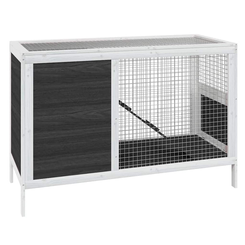 Load image into Gallery viewer, Vidaxl konijnenhok 103x44x69,5 cm massief grenenhout grijs
