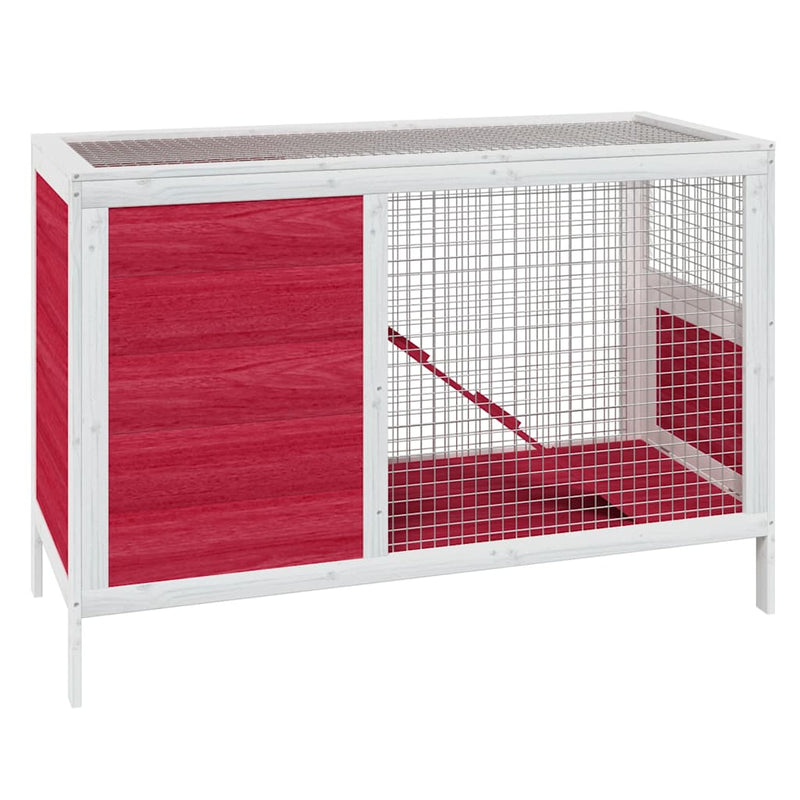 Load image into Gallery viewer, Vidaxl konijnenhok 103x44x69,5 cm massief grenenhout rood
