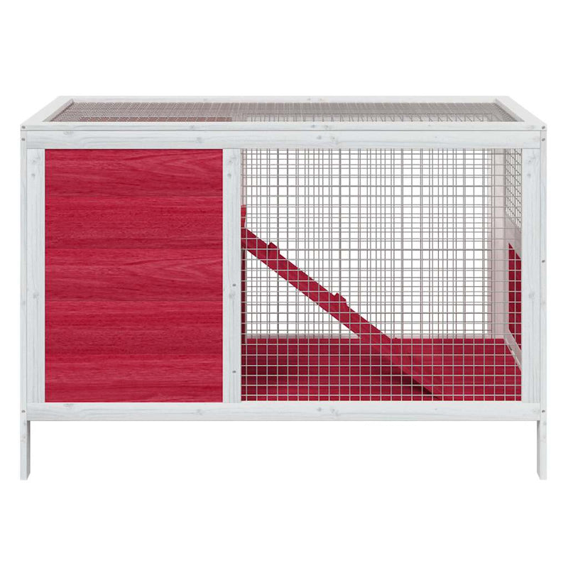 Load image into Gallery viewer, Vidaxl konijnenhok 103x44x69,5 cm massief grenenhout rood
