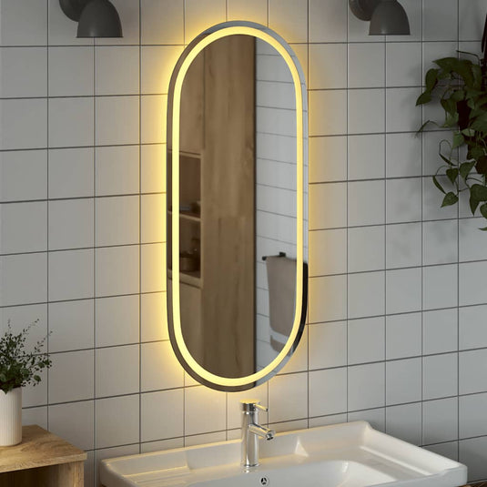 Vidaxl badkamerspiegel led ovaal 100x45 cm