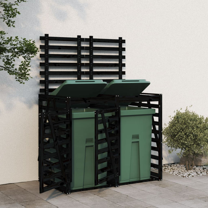 Load image into Gallery viewer, VidaXL Containerberging dubbel massief grenenhout zwart
