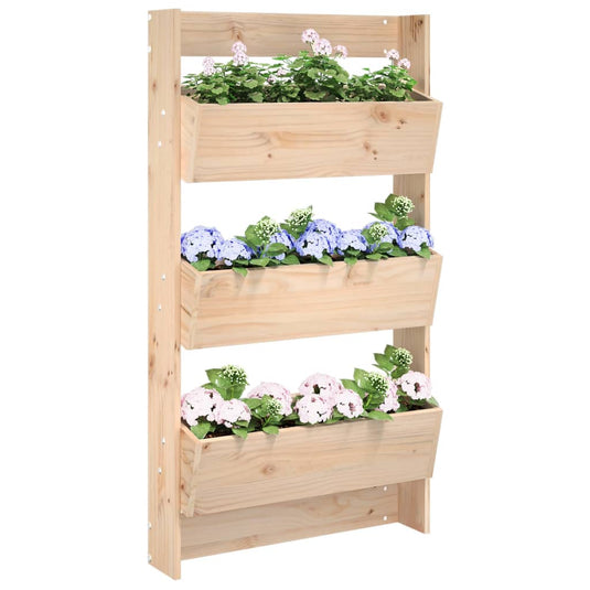 Vidaxl plantenbak wandmontage 3-laags 60x18,5x110 cm grenenhout
