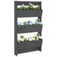 Vidaxl plantenbak wandmontage 3-laags 60x18,5x110 cm grenenhout grijs