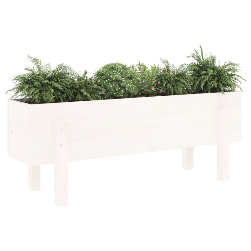 ギャラリービューアに画像をロードする, Vidaxl plantenbak verhoogd 101x30x38 cm massief grenenhout wit

