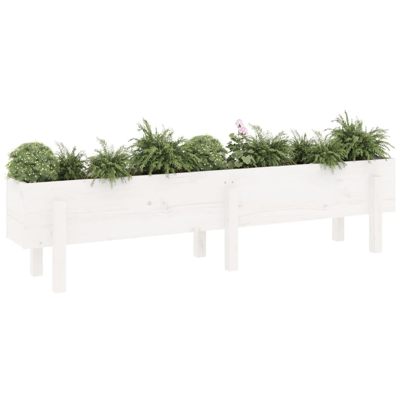 Load image into Gallery viewer, Vidaxl plantenbak verhoogd 160x30x38 cm massief grenenhout wit
