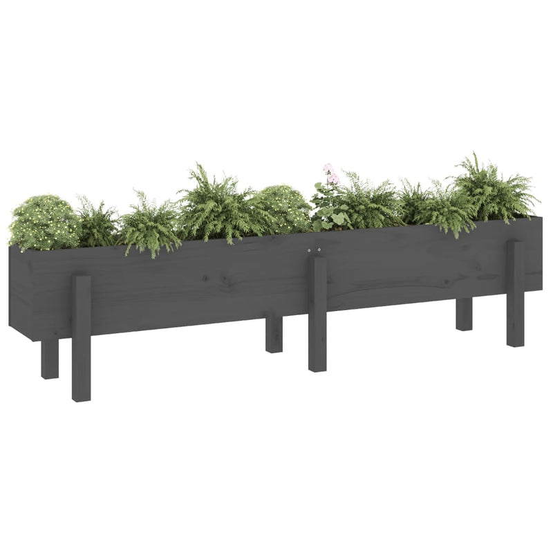 Load image into Gallery viewer, Vidaxl plantenbak verhoogd 160x30x38 cm massief grenenhout grijs

