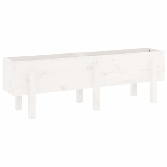 Vidaxl plantenbak verhoogd 121x30x38 cm massief grenenhout wit