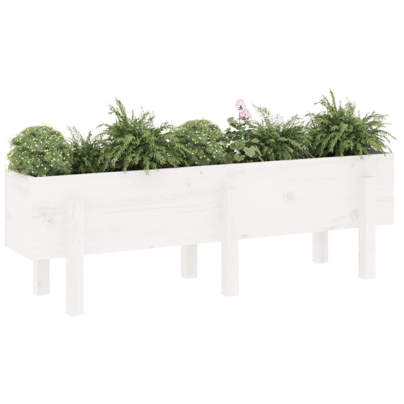 Load image into Gallery viewer, Vidaxl plantenbak verhoogd 121x30x38 cm massief grenenhout wit
