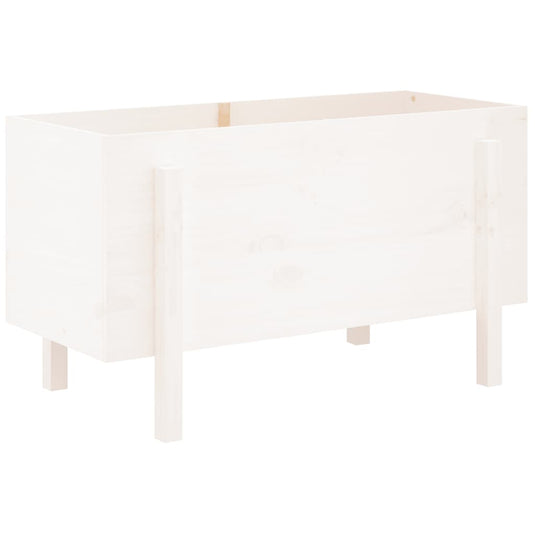 Vidaxl plantenbak verhoogd 101x50x57 cm massief grenenhout wit