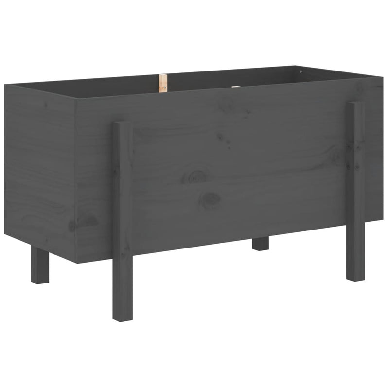Load image into Gallery viewer, Vidaxl plantenbak verhoogd 101x50x57 cm massief grenenhout grijs
