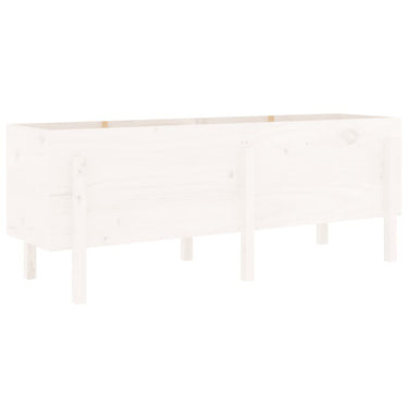 Vidaxl plantenbak verhoogd 160x50x57 cm massief grenenhout wit