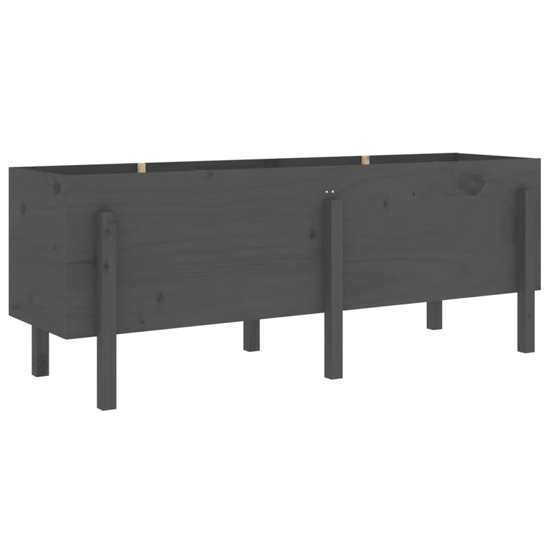 Load image into Gallery viewer, Vidaxl plantenbak verhoogd 160x50x57 cm massief grenenhout grijs
