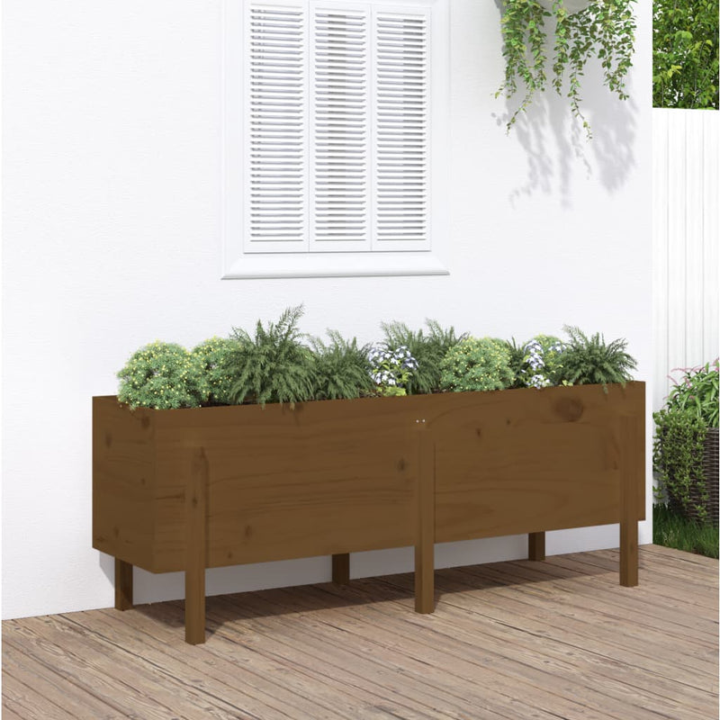 Load image into Gallery viewer, Vidaxl plantenbak verhoogd 160x50x57 cm massief grenenhout honingbruin
