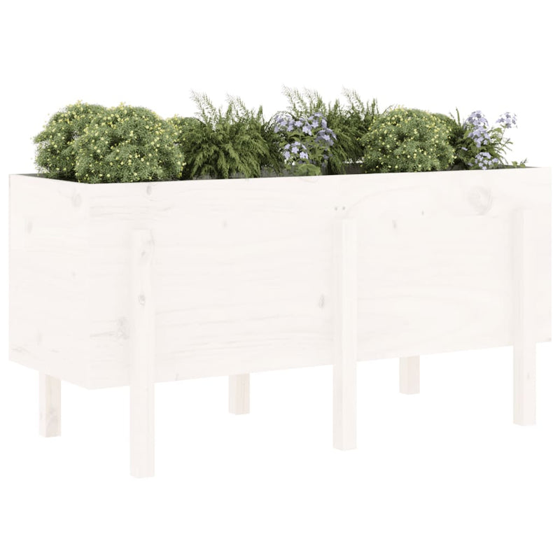 Load image into Gallery viewer, Vidaxl plantenbak verhoogd 121x50x57 cm massief grenenhout wit
