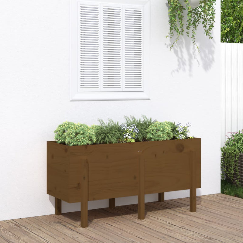 ギャラリービューアに画像をロードする, Vidaxl plantenbak verhoogd 121x50x57 cm massief grenenhout honingbruin
