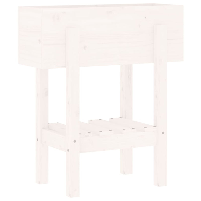 Load image into Gallery viewer, Vidaxl plantenbak 62x30x69 cm massief grenenhout wit
