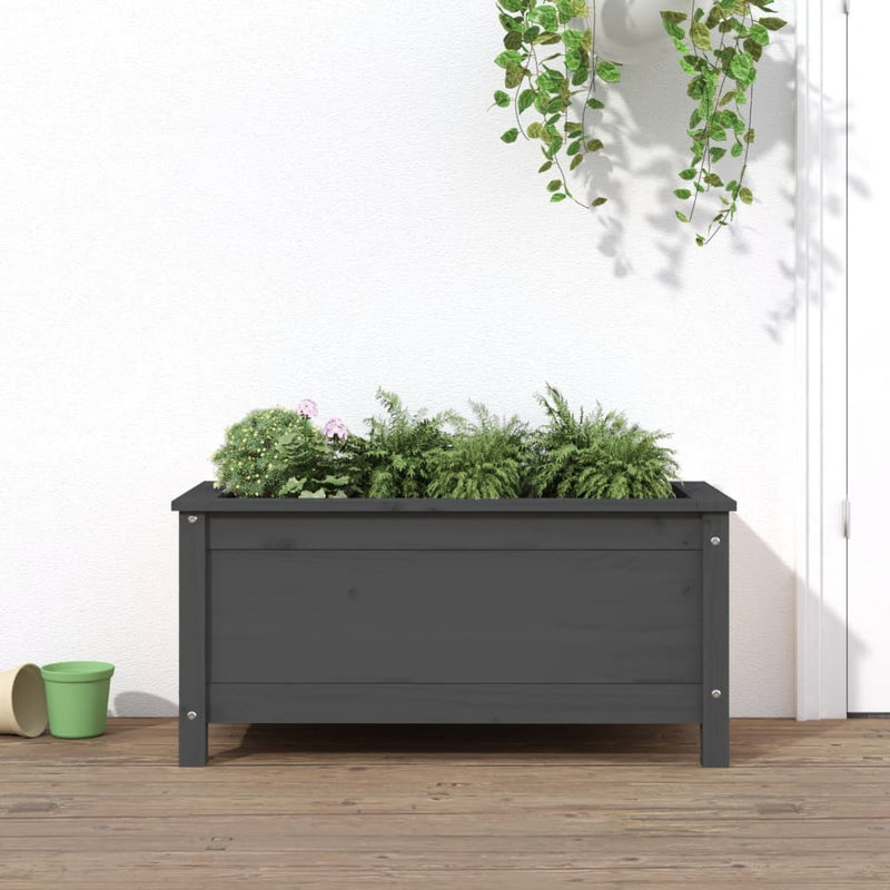 Load image into Gallery viewer, Vidaxl plantenbak 82,5x40x39 cm massief grenenhout grijs
