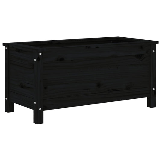 VidaXL Plantenbak 82,5x40x39 cm massief grenenhout zwart