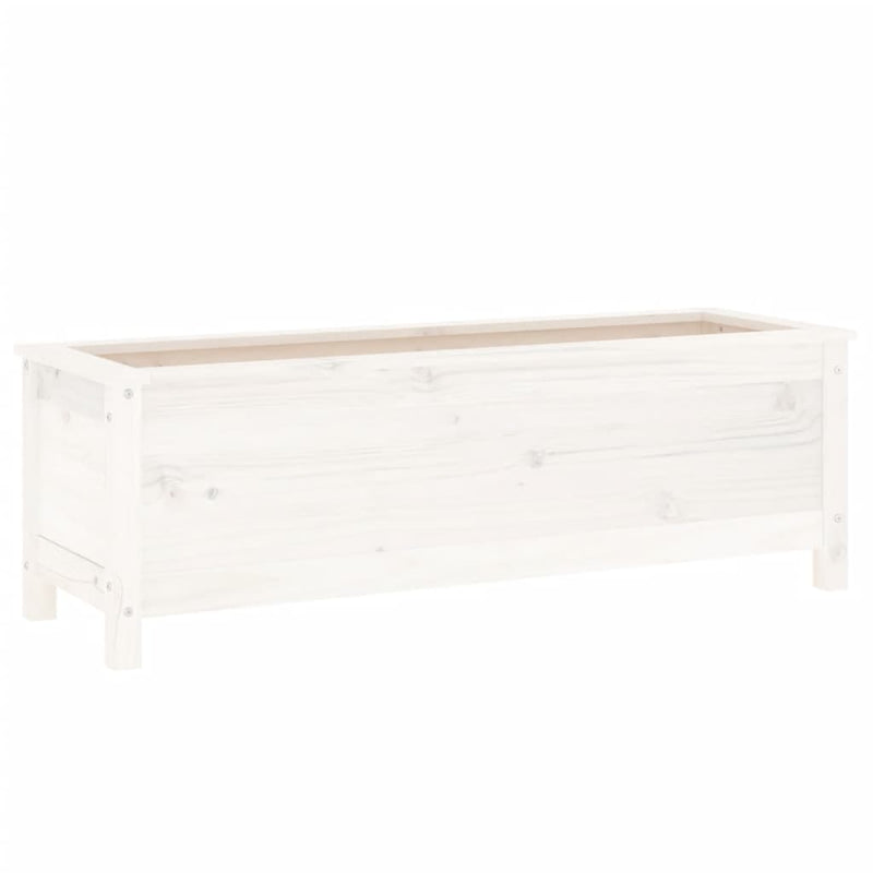 Load image into Gallery viewer, Vidaxl plantenbak verhoogd 119,5x40x39 cm massief grenenhout wit
