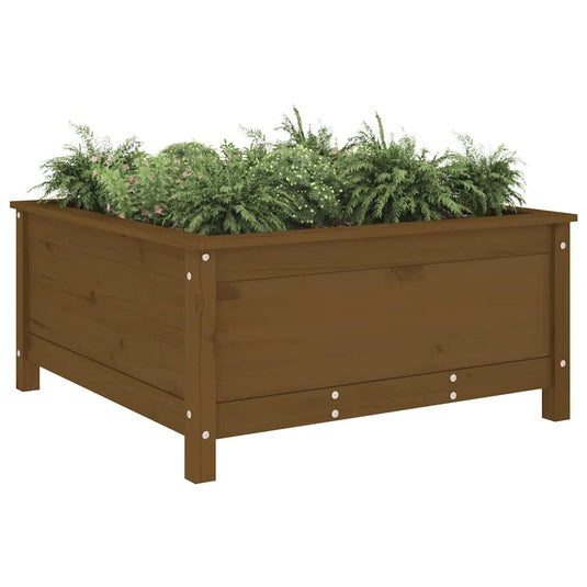 Vidaxl plantenbak 82,5x82,5x39 cm massief grenenhout honingbruin