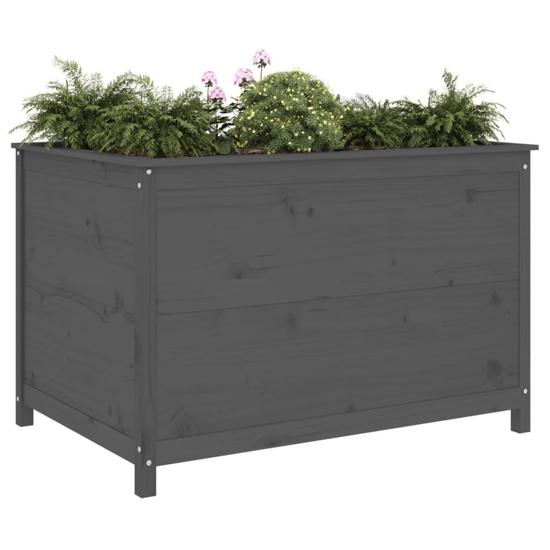 Load image into Gallery viewer, Vidaxl plantenbak verhoogd 119,5x82,5x78 cm massief grenenhout grijs
