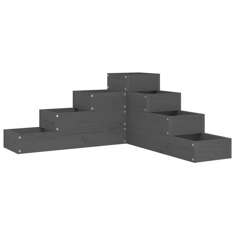 Load image into Gallery viewer, VidaXL Plantenbak 4-laags 80,5x79x36 cm massief grenenhout grijs
