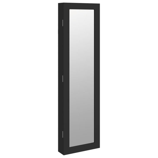 Vidaxl sieradenkast met spiegel wandgemonteerd 30x8,5x106 cm zwart