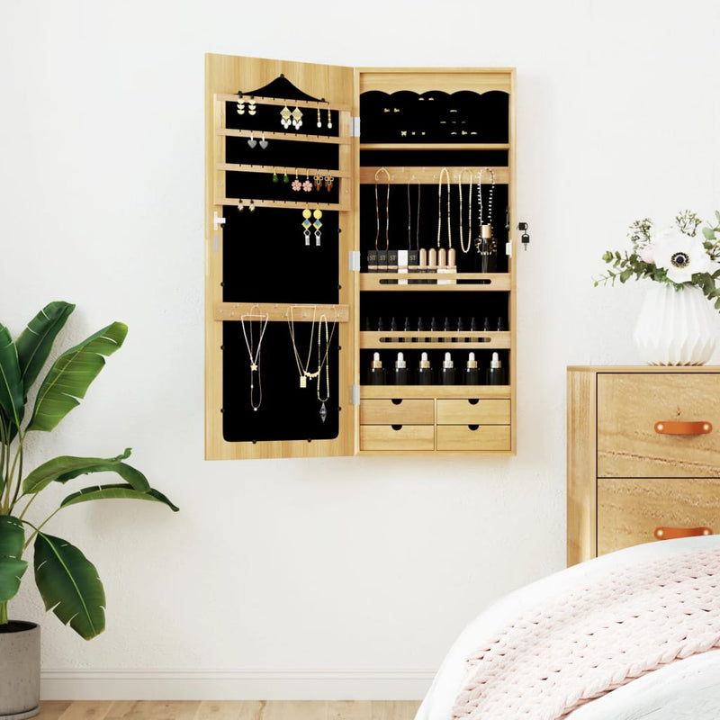 Load image into Gallery viewer, Vidaxl sieradenkast met spiegel wandgemonteerd 37,5x10x90 cm

