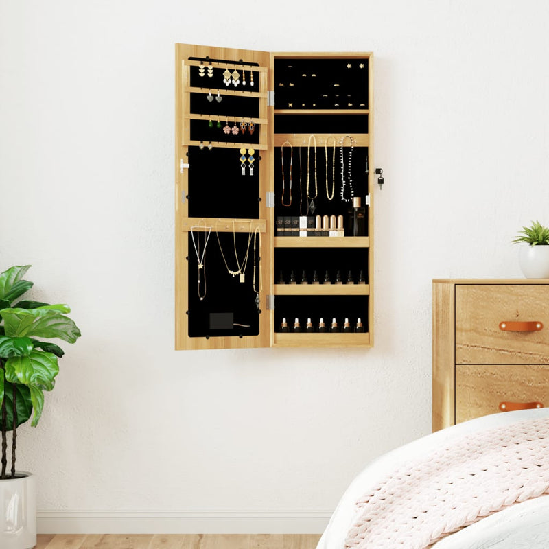 Load image into Gallery viewer, Vidaxl sieradenkast met spiegel en led wandgemonteerd
