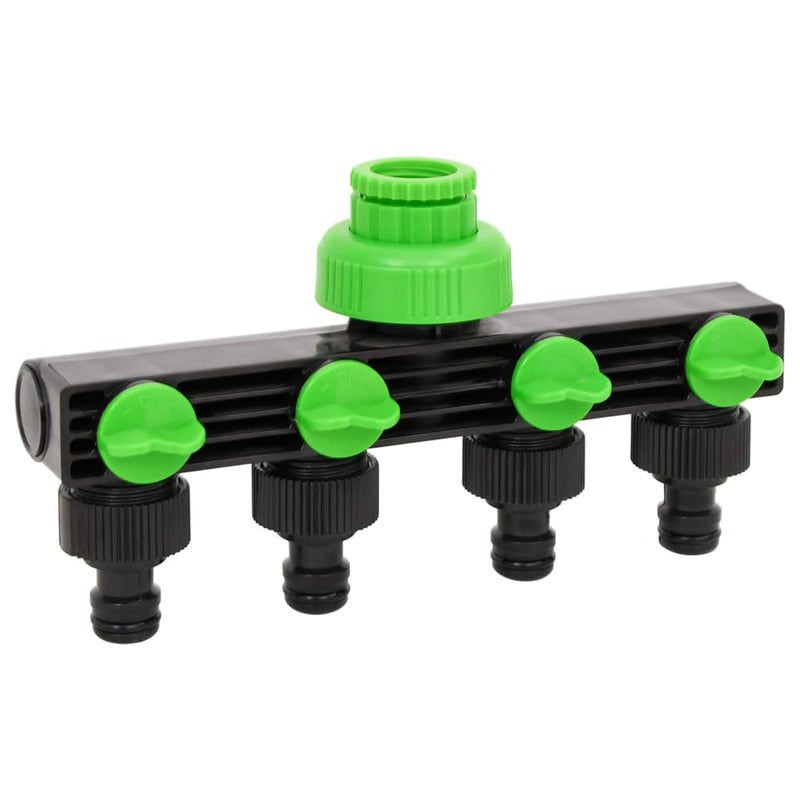 Load image into Gallery viewer, Vidaxl kraanadapter 4-wegs 19,5x6x11 cm abs pp groen en zwart

