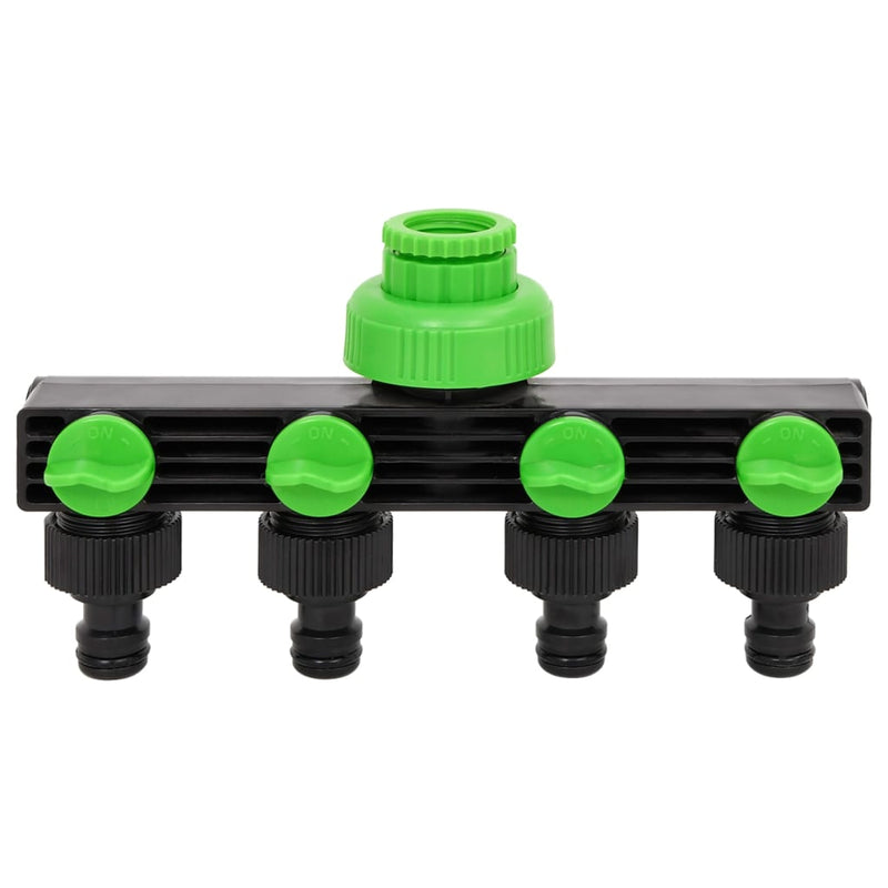 Load image into Gallery viewer, Vidaxl kraanadapter 4-wegs 19,5x6x11 cm abs pp groen en zwart
