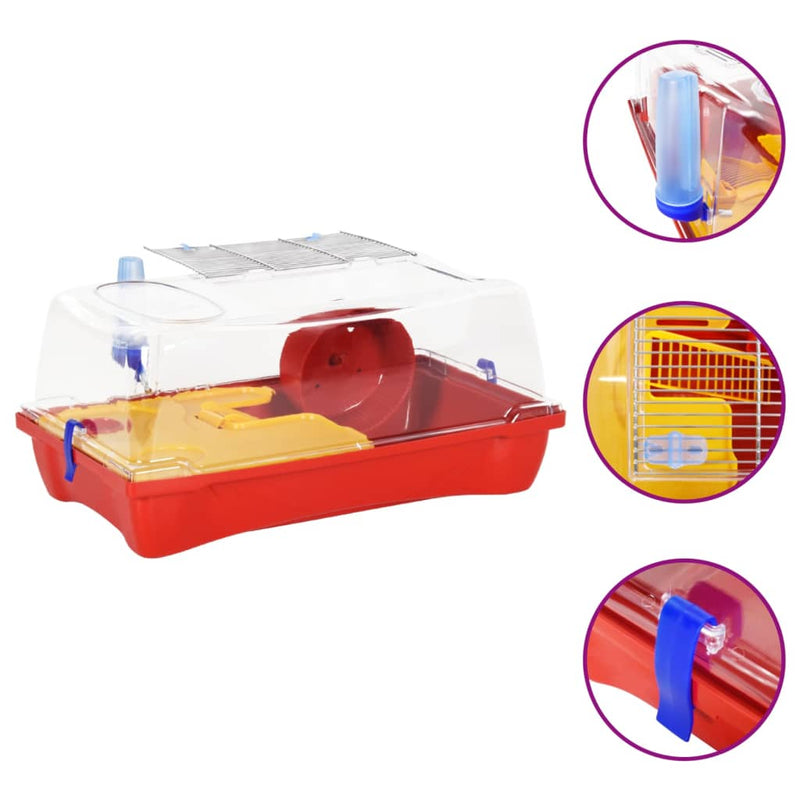 Load image into Gallery viewer, Vidaxl hamsterkooi 57x33x26 cm polypropeen rood

