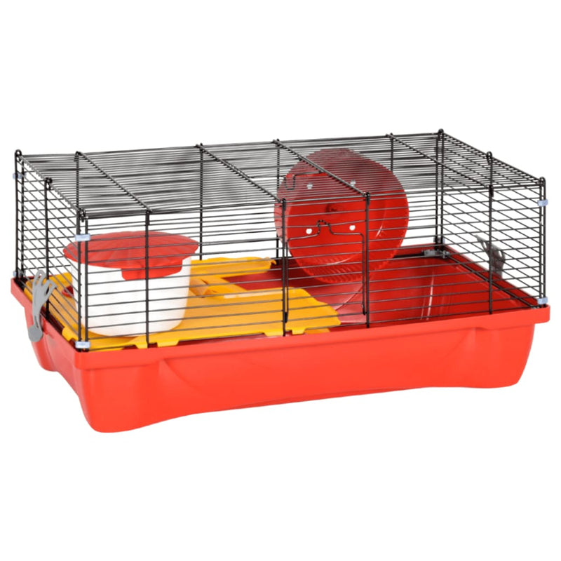 Load image into Gallery viewer, Vidaxl hamsterkooi 58x32x36 cm polypropeen en metaal rood
