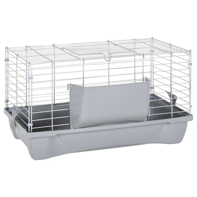 Load image into Gallery viewer, Vidaxl dierenhok kleine dieren 58x32x31 cm polypropeen en metaal grijs
