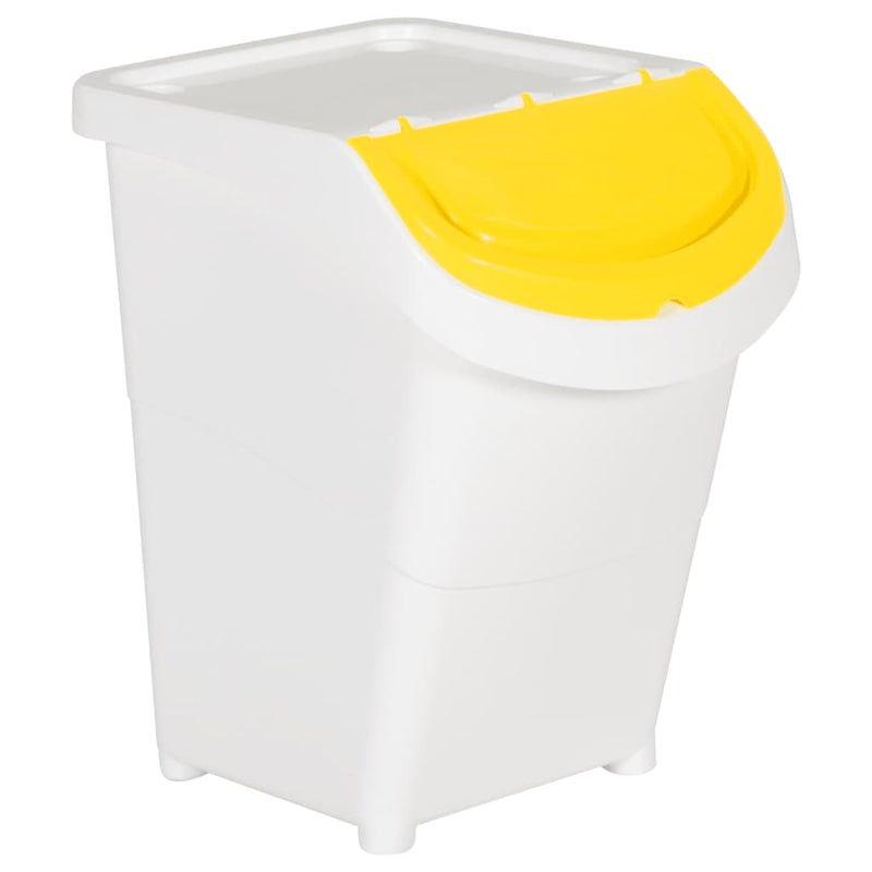 Load image into Gallery viewer, Vidaxl afvalbakken met deksels stapelbaar 3 st pp 120 l wit
