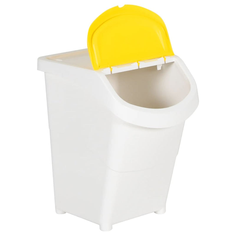 Load image into Gallery viewer, Vidaxl afvalbakken met deksels stapelbaar 3 st pp 120 l wit

