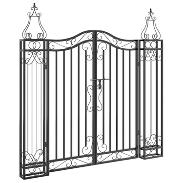 Vidaxl poort 121x8x120 cm smeedijzer zwart