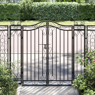 Vidaxl poort 121x8x120 cm smeedijzer zwart
