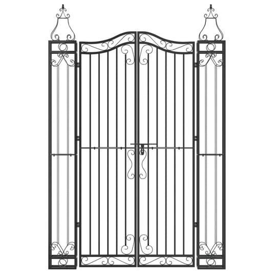 Vidaxl poort 121x8x180 cm smeedijzer zwart