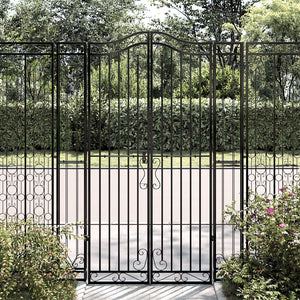 Vidaxl poort 121x8x180 cm smeedijzer zwart